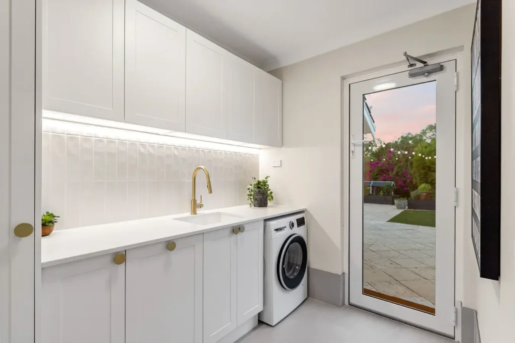 Laundry renovations Gympie with custom laundry cabinets