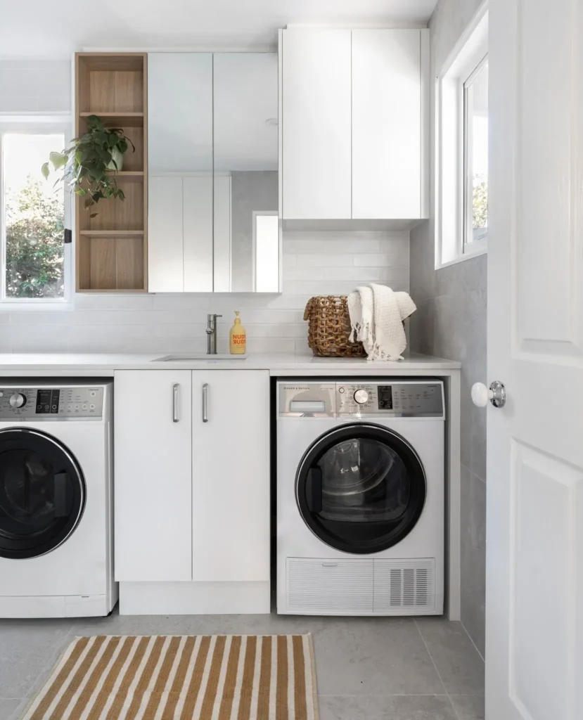 Laundry renovations Gympie with custom laundry cabinets